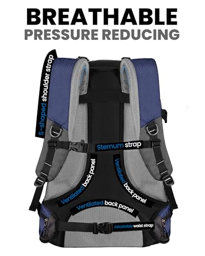 OutdoorMaster 50L Hiking Backpack with High Strength Aluminum Support, Lightweight Travel Daypack with Rain Cover, Waterpr...