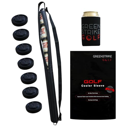 9 Can Insulated Golf Beer Sleeve with 7 Ice Pack Coolers - 8mm Thick Insulation Keeps Drinks Cold and Leak Proof Zipper – ...
