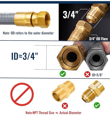 CALPOSE 15 Feet 1/2 inch ID Natural Gas Grill Hose with Quick Connect Fittings, Natural Gas Line for Grill, Pizza Oven, He...