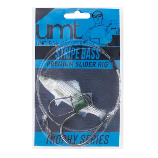 UMT 1,5 & 10-Pack Slider Fishing Rigs 6/0 Circle Hook for Striped Bass - Superior Saltwater Fishing Gear - Robust Slider, ...
