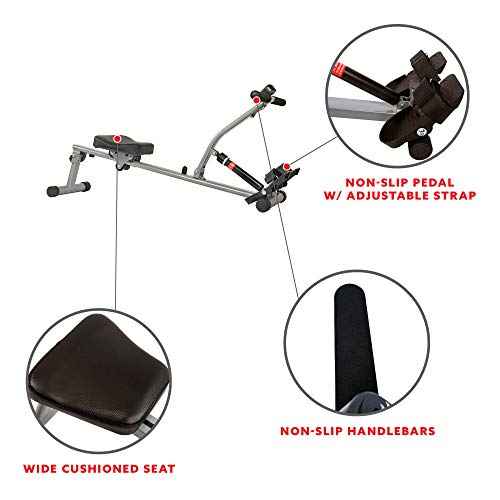 Sunny Health & Fitness Compact Adjustable Rowing Machine with 12 Levels of Resistance for Complete Body Workouts and Optional Free SunnyFit App Enhanced Connectivity