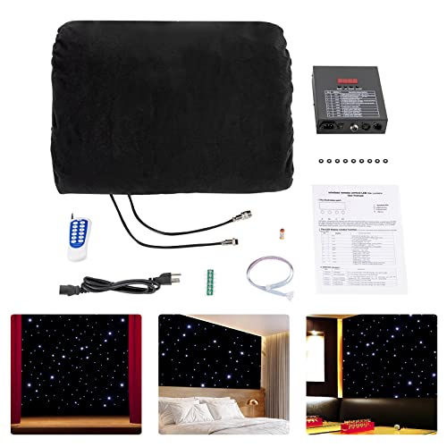 CAIHAOA 19.7ft x 9.8ft LED Star Backdrop with 360 Beads, Foldable LED Starry Night Sky Velvet Curtain, Galaxy Lighting Bac...