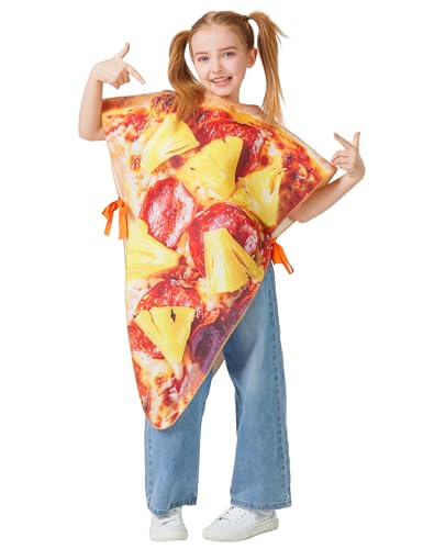 Aotiooy Pizza Costume for Kid, Halloween Pizza Slice Tunic Costume for Toddler Child Teens, Funny Food Cosplay Onesie, One...