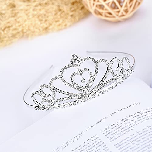 Lovelyshop Rhinestone Crystal Tiara-Wedding Bridal Prom Birthday Pegeant Prinecess Crown (Heart）-1 Pack
