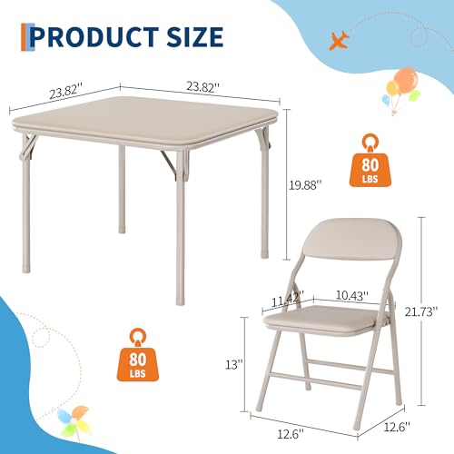 Garvee 3 Piece Boys Girls Folding Table and Chairs Set, Activity Table and Chairs Set for Dining Room,Daycare,Classrooms