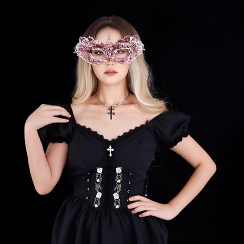 Cnomg Venetian Mardi Gras Mask Set - Glasses for Women - Lace Masquerade Eyemask for Party & Halloween