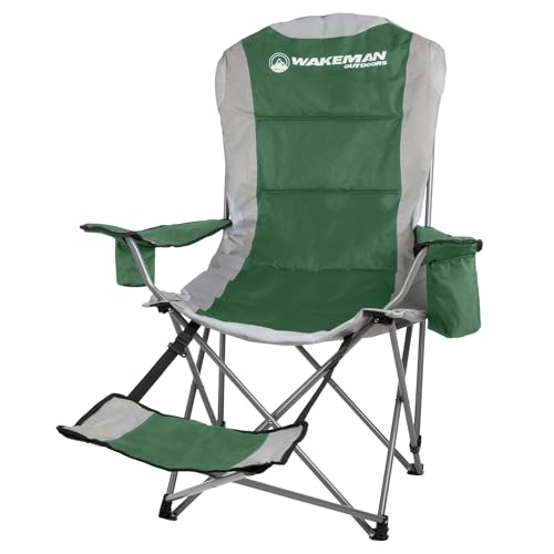 Camping Chair with Foot Rest - 300lb Capacity Beach Chair with Footrest, Cupholder, and Cooler Pouch - Portable Chair by W...