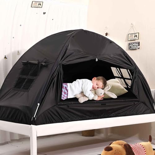 CRAWLBO Bed Tent for Kid Twin Size Bed Canopy,Sensory Breathable Privacy Space Sleeping Drafty Room Dream Tents Indoor Pla...