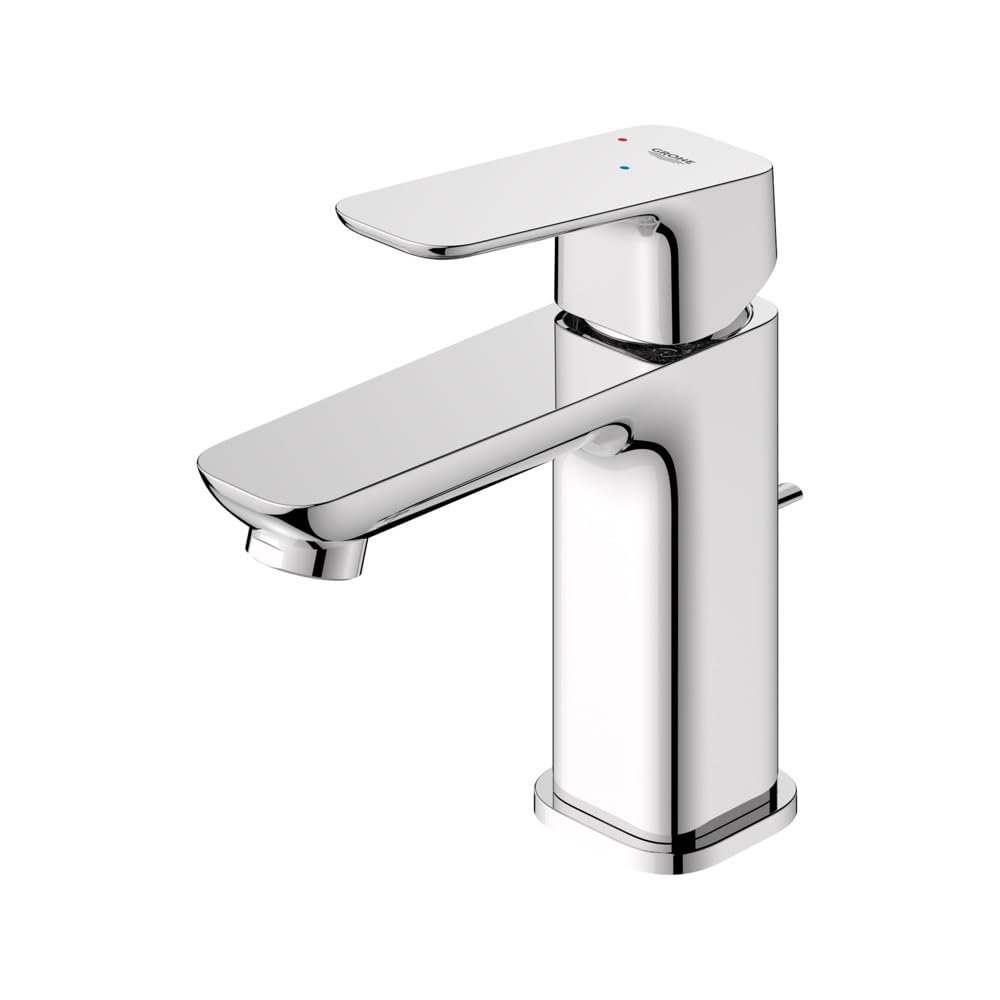 Grohe 1053490000 Cubeo Single Hole Single Handle S-Size Bathroom Faucet, Cold Start, 1.2 GPM, Starlight Chrome