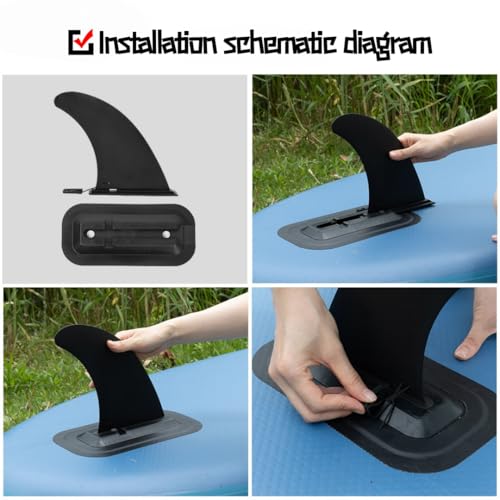 1PC Original Style Slide-in Surfboard Fins - Quick Detach Fin Box System for Paddleboards, Universal 9inch Size, Black