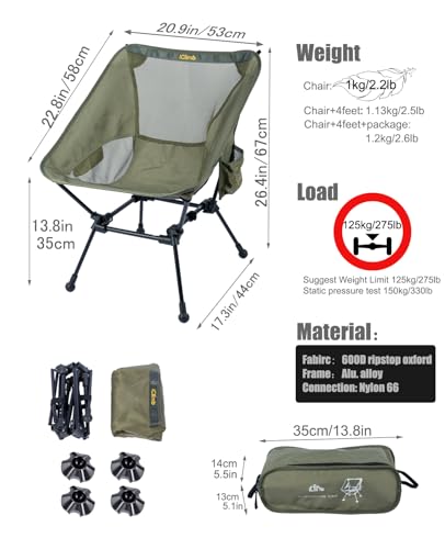 iClimb 1 Folding Table and 1 Anti-Sinking Chair Bundle, Ultralight Compact for Adults Outdoor Beach Backpacking Hiking Cam...