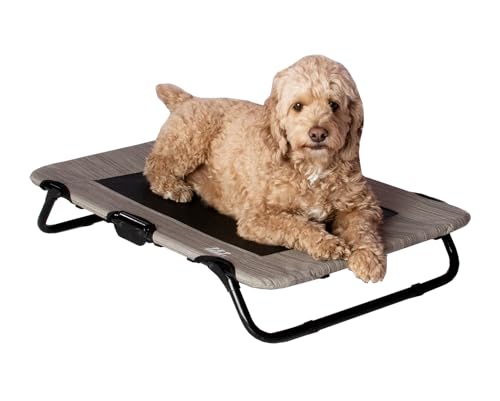 Pet Gear Lifestyle Pet Cot Elevated Bed, No Assembly Required, Premium Tear Resistant Cooling Mesh, Indoor & Outdoor, Ligh...
