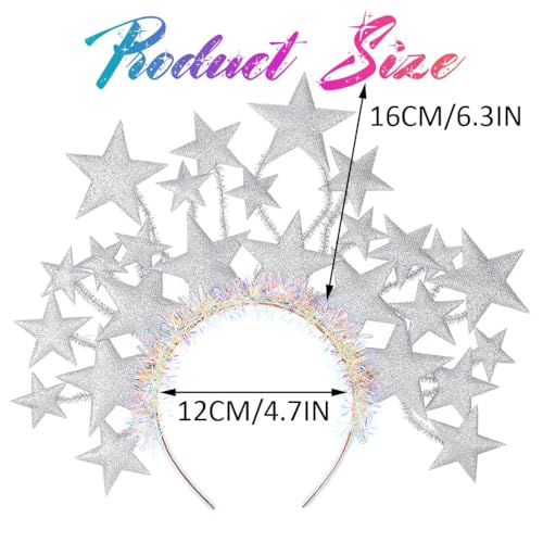 GORTIN Light up Stars Headband LED Headpiece Glowing Halloween Costume Headwear Rave Hair Accessories for Women