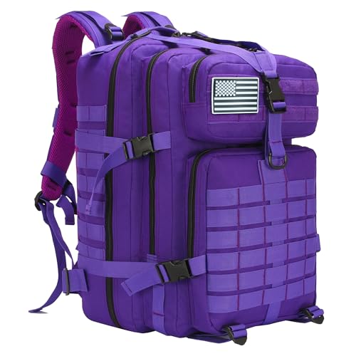 SEYATULLH 45L Military Tactical Backpack for Men & Women Bug Out Bag Assault pack Molle Daypack Hiking Trekking Rucksack(4...