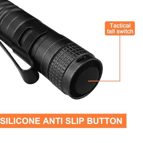 ATZNZIK 2 Pcs Mini LED Flashlight Small Pocket Flashlights with Clip Pen Lights Flashlights Bulk for Inspection, Work, Eme...