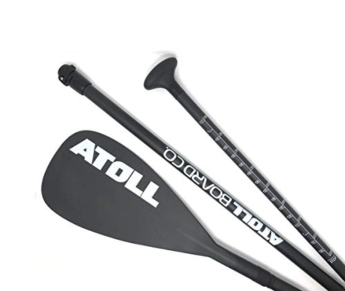 Atoll ISUP Carbon Fiber Paddle Board Paddle, 100 Percent, 3 Piece Adjustable Sup Board Travel Paddle with Carbon Fiber Blade