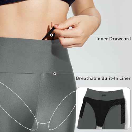 baleaf Women's 14" High Waisted Swim Capris Long Swim Shorts Knee Length UPF50+ Swimsuit with Liner and Pockets