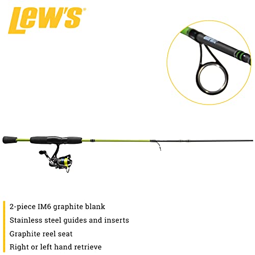 Lew's Crappie Thunder Spinning Reel and Fishing Rod Combo, 2-Piece IM6 Graphite Blank, Right or Left-Hand Retrieve, Crappi...