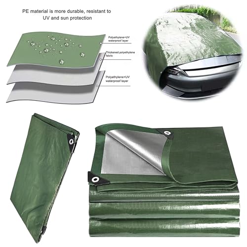 Thickened High-Density PE Tarpaulin Durable & Ultra-Light Tent Footprint, Portable Waterproof CampingTarp, Suitable for Mu...