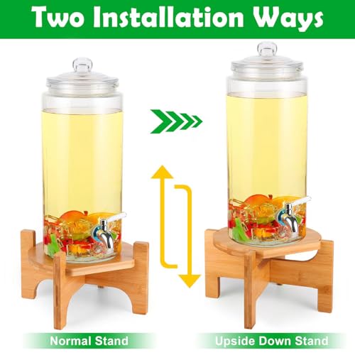 FUREEY Drink Dispenser Stand, Beverage Dispenser Stand, Fit Max 8.66 Inch Diameter of Glass Drink Dispenser, Water Jugs, W...