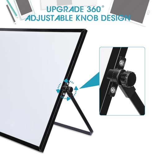 3 Pcs Dry Erase Whiteboard 16" x 12" Desktop Whiteboard Calendar Double Sided Magnetic White Board Dry Erase Board with St...