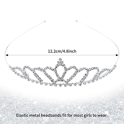 Cinaci 5 Pack Sparkly Glitter Rhinestone Silver Metal Headbands Wedding Hair Crowns Tiaras Clasps Accessories for Kids Gir...