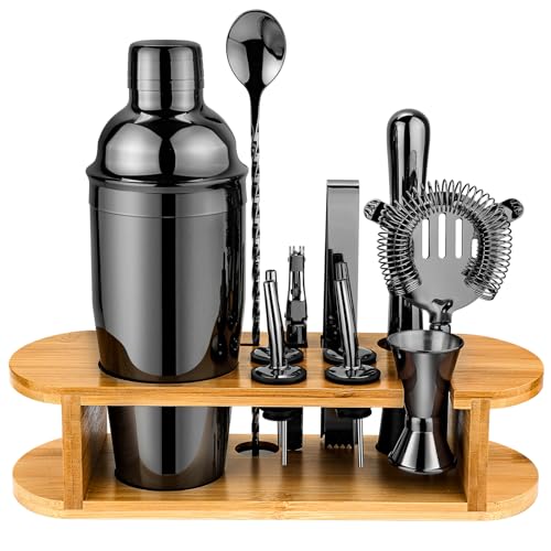 Cocktail Shaker Set Bartender Kit with Stand, Stainless Steel Drink Mixer Set with All Essential Accessories, Professional...