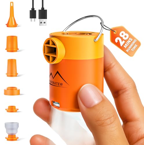 Portable Pool Inflatable Air Pump - 5kPa Upgrade Electric Camping Travel Vacuum Mini Inflator Pump for Inflatables - Batte...