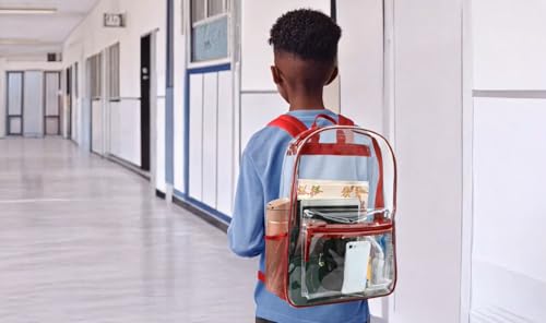 Trail maker Clear Backpack Heavy Duty with Padded Straps, Side Pockets for Kids, Boys, Girls, School, Stadium Approved Events