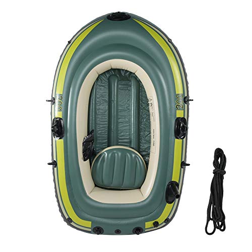 Gazaar 2 Person Inflatable Boat Inflatable Boats for Adults Heavy Duty Green PVC Inflatable Two Person Rowing Boat Fishing...