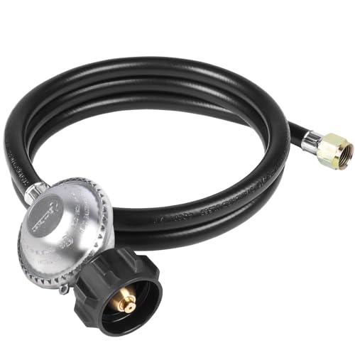 SHINESTAR 5 Feet Propane Hose with Regulator Replacement Part for Portable Propane Grill, Blackstone 28"/36" Griddle, Fire...