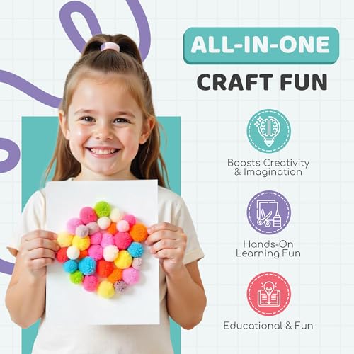 A&R CO. 3000+ Pcs Arts and Crafts Supplies & Materials for Kids - Ultimate Bulk Craft Kit for Boys & Girls with 99 Activit...
