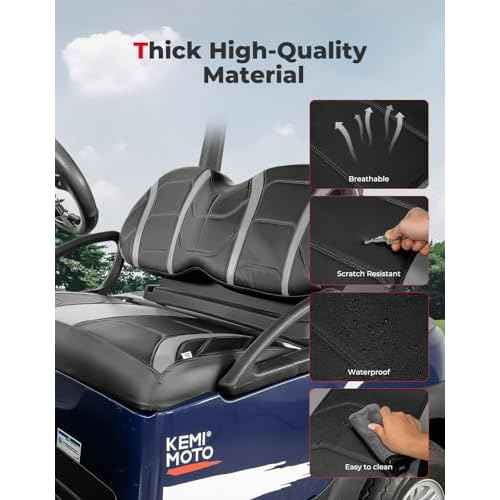 KEMIMOTO Golf Cart Seat Covers Compatible with Club Car Precedent, Tempo, Onward OEM Front Seats, No Staples Needed