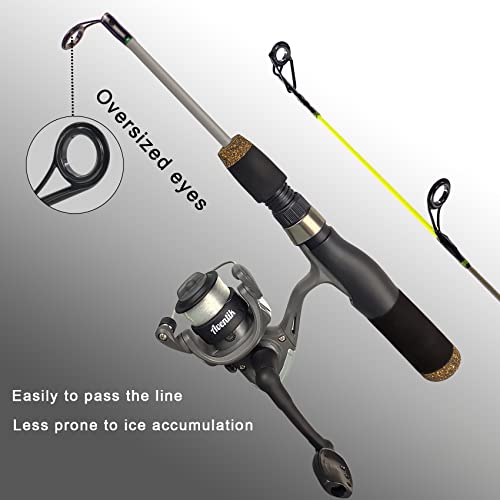Aventik Ultralight Ice Fishing Rod Reel Combo 26//28/30/32 inch Medium Light Fast Action Multi-Species Spinning Ice Fishin...