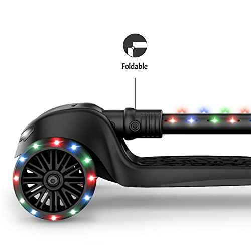 Jetson 3-Wheel Light-Up Kick Scooter, Lights on Stem & Wheels, Height Adjustable Handlebar, Rear Brake, Foldable, Ages 3+