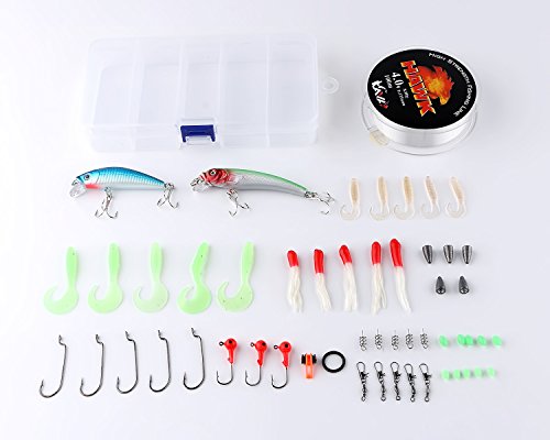 Fishing Rod Reel Combo Full Kit Telescopic Spinning Pole Set with Reel Line Lures Hooks Carrier Bag Saltwater Freshwater F...