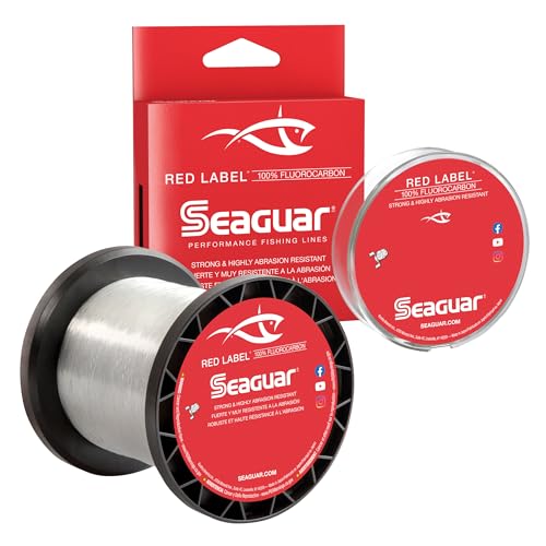 Seaguar Red Label Fishing Line for Power Baits & Heavy-Duty Applications, Freshwater, 100% Fluorocarbon, Clear, Multiple S...