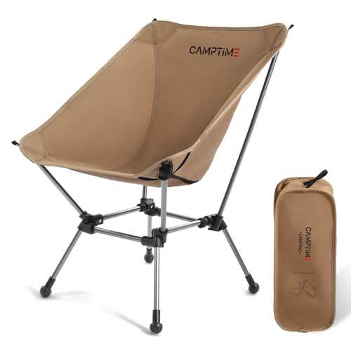 Camptime Portable Camping Chair Plus, Larger & Roomier, Compact and Lightweight, Folding Chair for Backpacking & Hiking, 3...