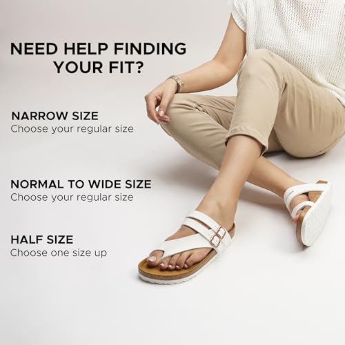 AEROTHOTIC Cute Slides for Women with Arch Support Comfy Adjustable Buckle Split Toe Straps with Cushioned Memory Foam Cor...