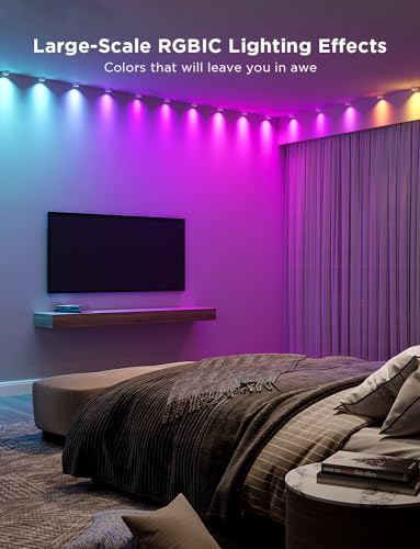 Govee RGBIC String Downlights, Smart LED String Lights Works with Alexa, Color Changing Indoor Wall Light Fixture for Part...