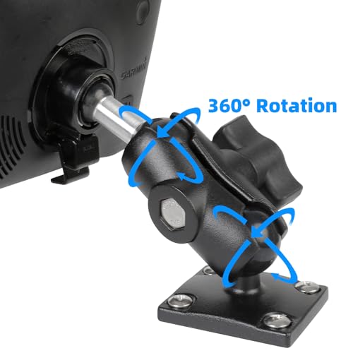 Aluminum Heavy-Duty GPS Mount with AMPS Square Plate Base for Garmin, Replacement for Suction Cup Windshield Mount, Compat...