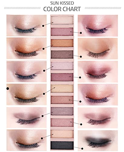 BestLand 2 Pack 12 Colors Makeup Nude Colors Eyeshadow Palette Natural Nude Matte Shimmer Glitter Pigment Eye Shadow Palle...