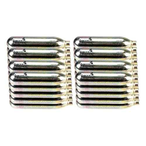 Lancer Tactical 40 Pack 12g CO2 Cartridges for Air Guns, BB Guns, Airsoft Pistols & Paintball Accessories