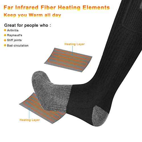 Heated Socks, APP Control Electric Heated Socks for Men Women, Rechargeable Battery Powered Warm Socks, Washable Thermal Socks Foot Warmer for Winter Hunting Skiing Hiking Camping
