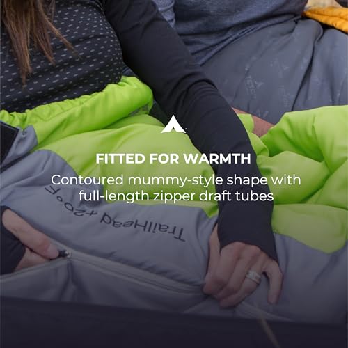 Teton 20F and 5F Degree Sleeping Bag; Lightweight, Warm Weather Mummy Sleeping Bags for Adults and Kids, Camping, Backpack...