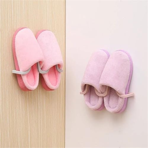 GUOSPIUS Wall-Mounted Slipper Rack Organisers，Slipper Holde 4 Pcs Shoe Rack Bathroom Home Shoe Organizer Space Saving Slippers Hanger For Shoes(Pink)