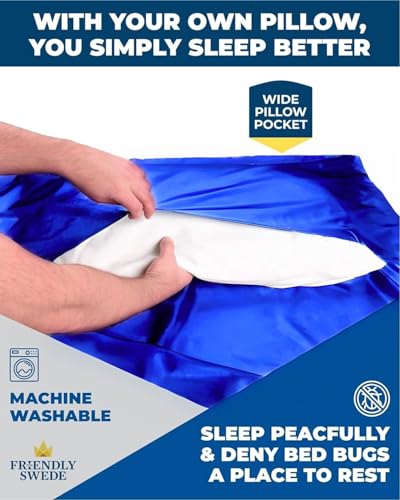 The Friendly Swede Sleeping Bag Liner — Ultralight Polyester or Cold Weather Microfiber Adult Sleep Sack- Camping Sheets -...
