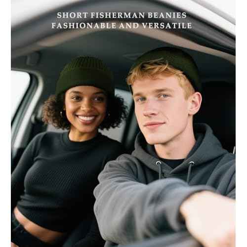 Swag Wool Knit Cuff Short Fisherman Beanie for Men Women, Spring Fall Winter Warm Hats, Trawler Skull Cap, Watch Cap