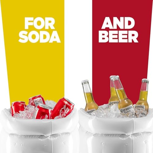 Top Race Large 17.5" Inflatable Cooler - Pack of 2 Beer Mug Floating Cooler for Pool Parties and Summer Gatherings - Durab...