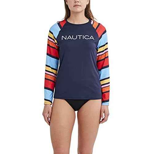 Nautica Women's Standard Rashguard ? Quick-Dry, UPF Protection, Swim Shirt, Pool, Beach, Hiking, Yoga, Volleyball